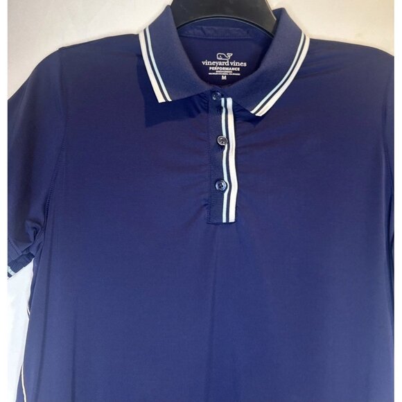 Vineyard Vines Performance Women’s Navy Blue Short Sleeve Golf Polo Shirt Top M - Picture 2 of 7
